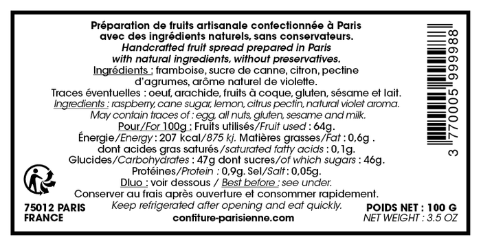 Confiture Framboise Violette