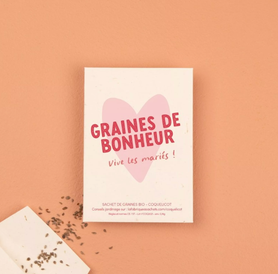 Sachet de graines avec message