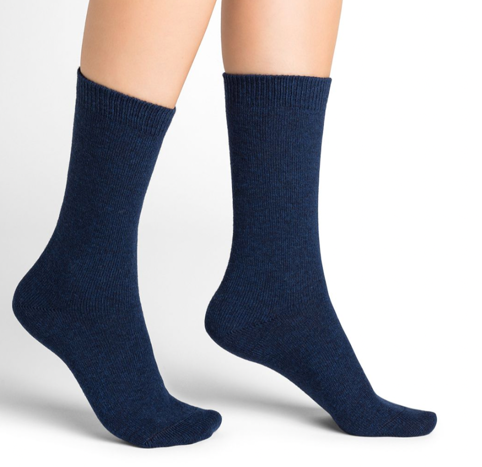 Calcetines lisos de cachemir - Amiral