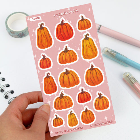 Feuille de stickers d'Halloween Pumpkin Patch