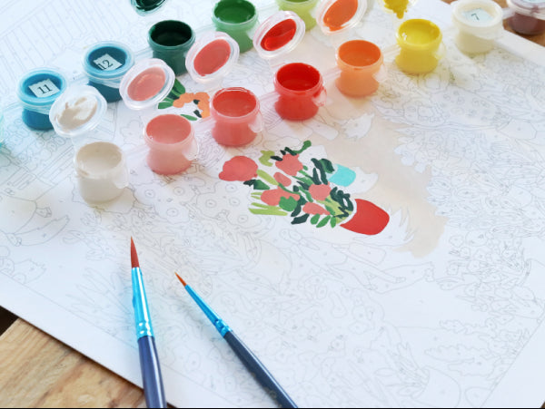 Coffret peinture au numéro Flower Market par Zaze Art
