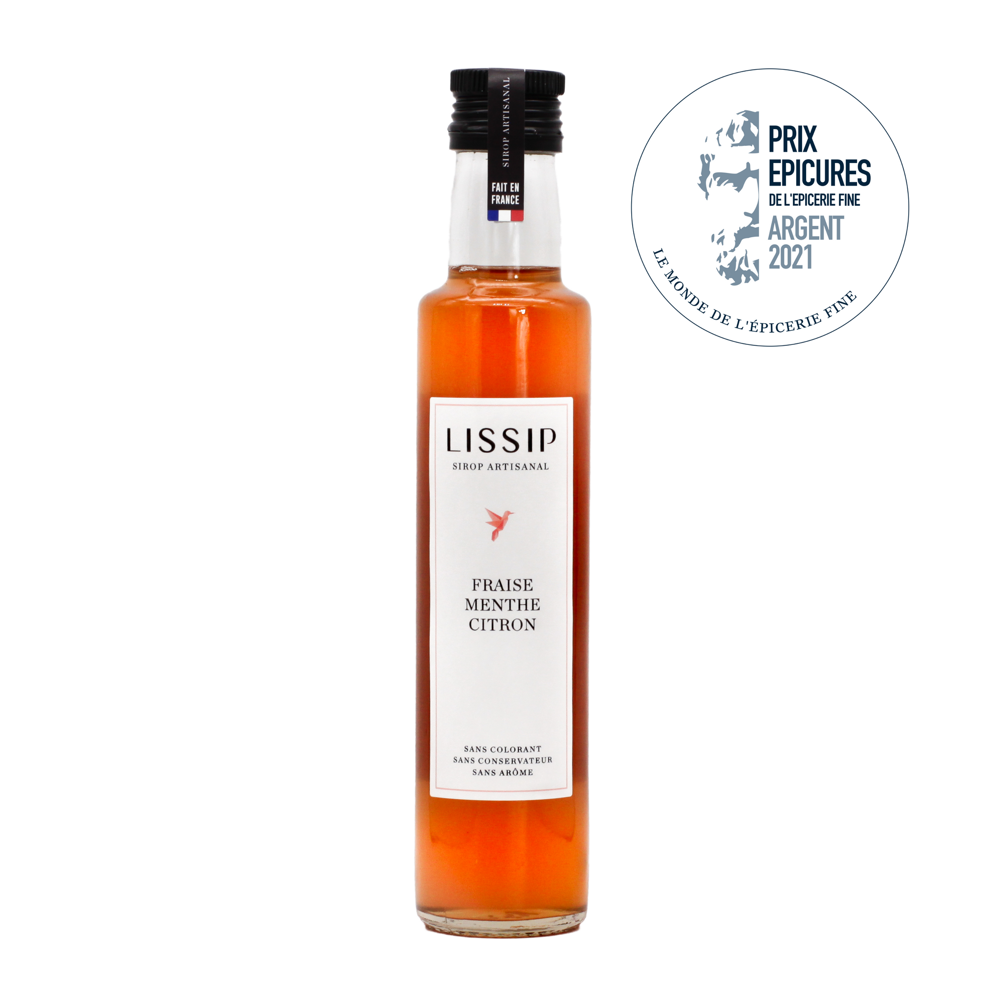Sirope de fresa, menta y limón