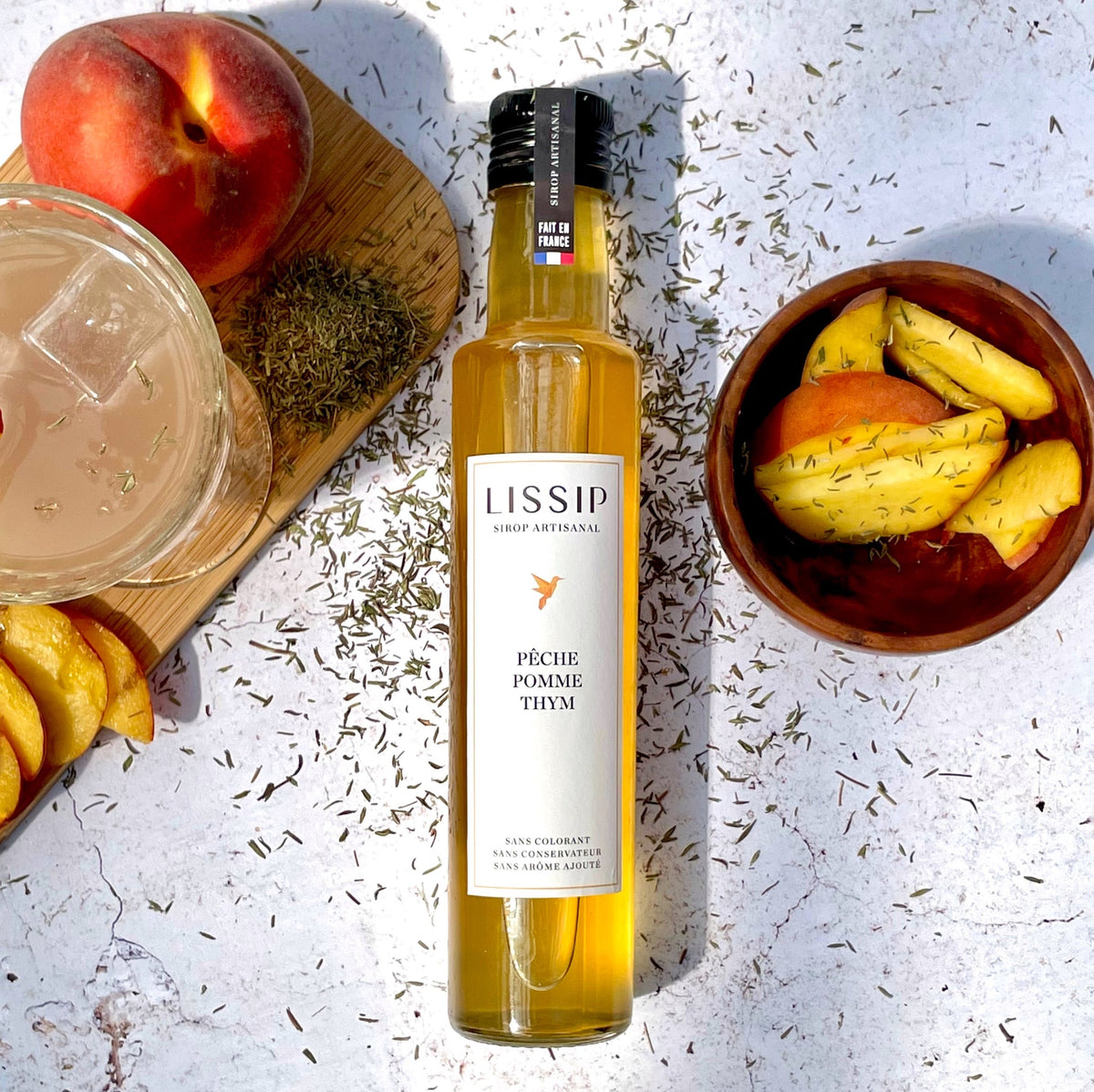 sirop naturel peche pomme