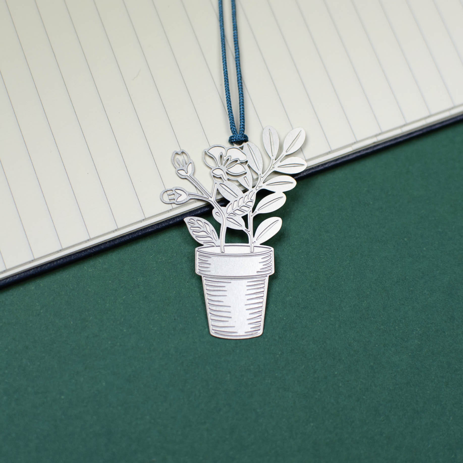 Marque-page en métal - Pot de fleurs