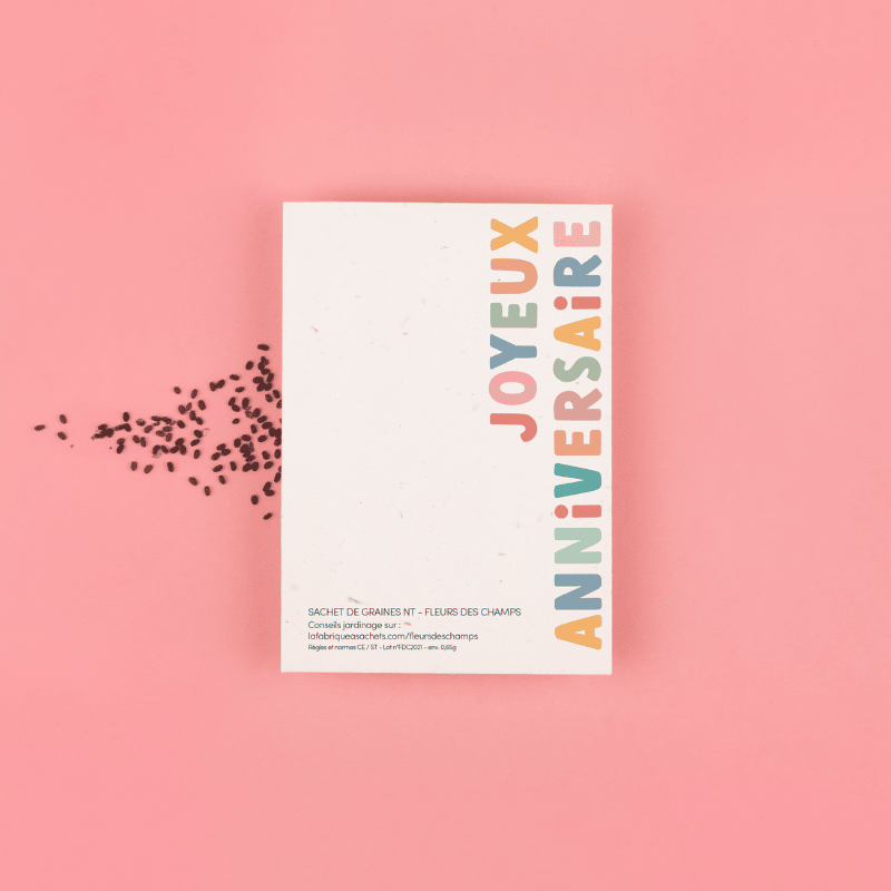 Sachet de graines avec message