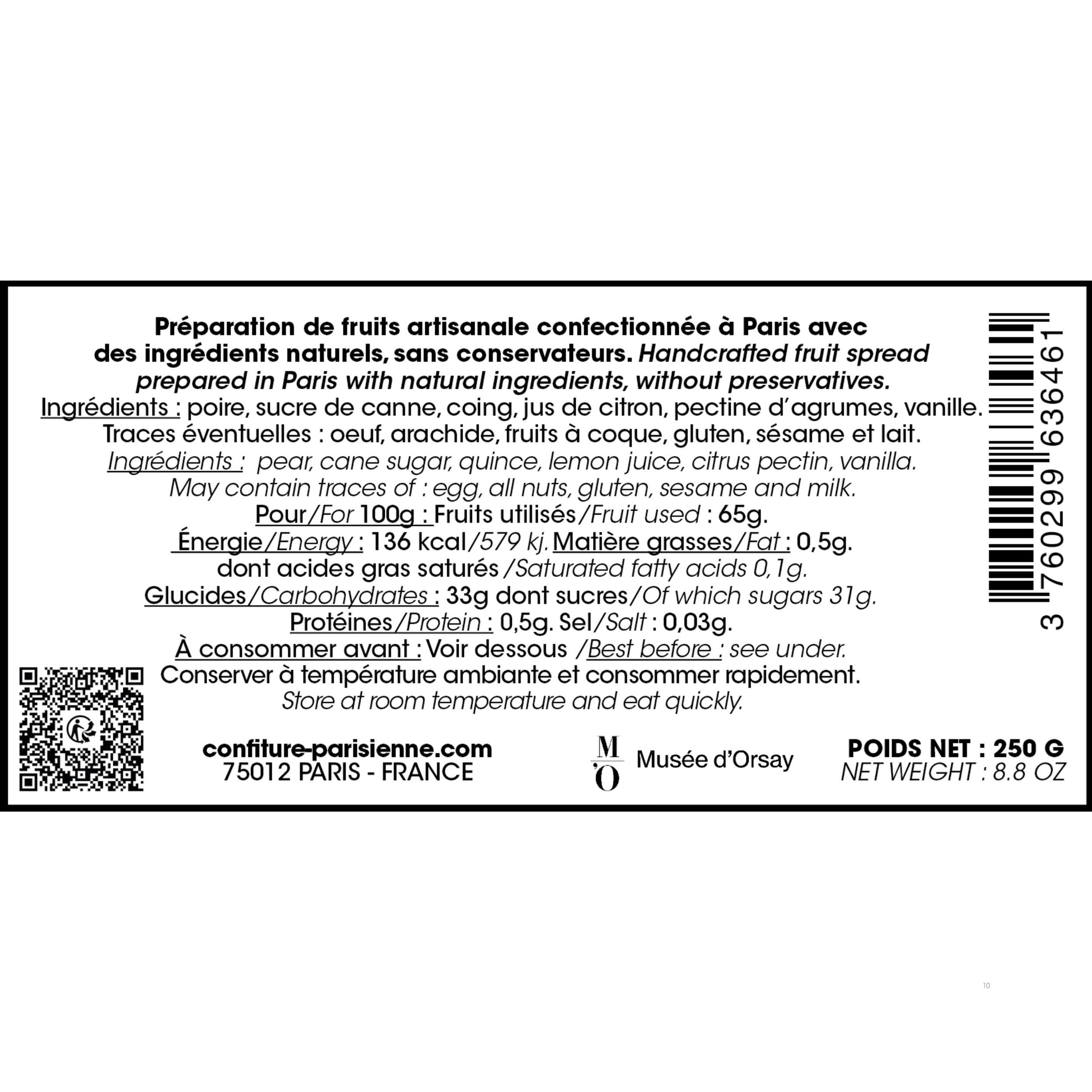 Confiture Poire Coing de Cézanne