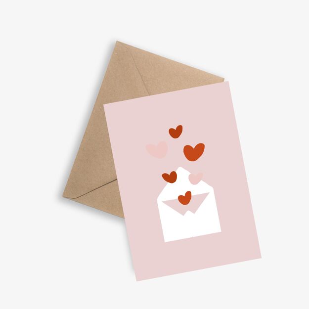 Carte Lettre Coeurs