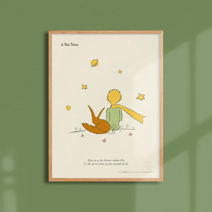Affiche Le Petit Prince Le Renard et cheveux d'or