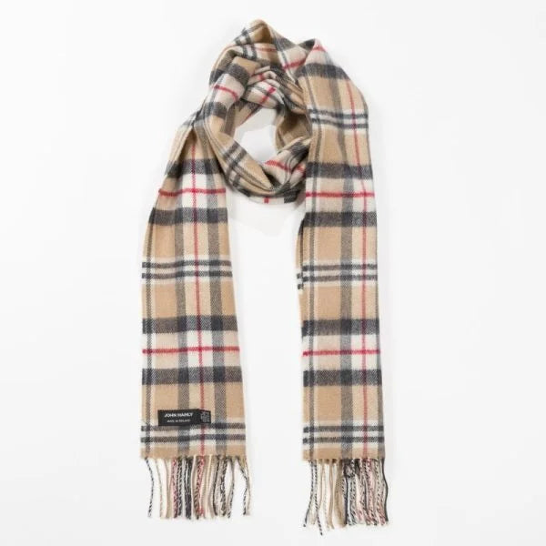Écharpe Mérinos Tartan Camel Classique