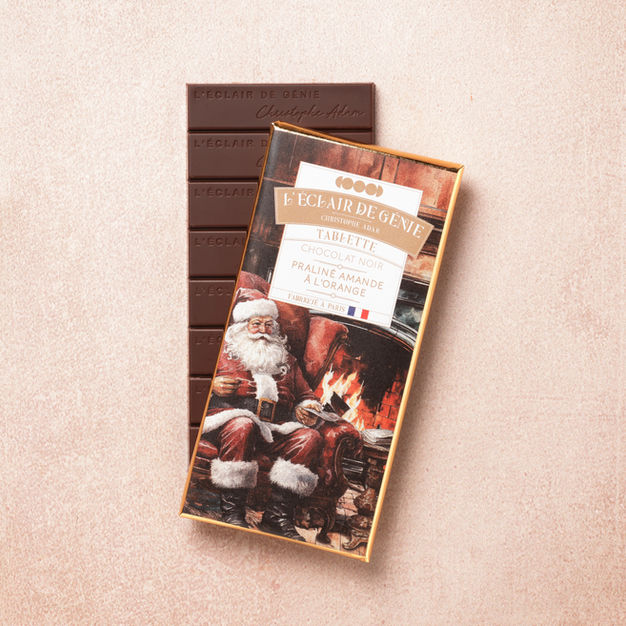 Tablette Chocolat Noir Fourrée Amande Noisette Orange de Noël