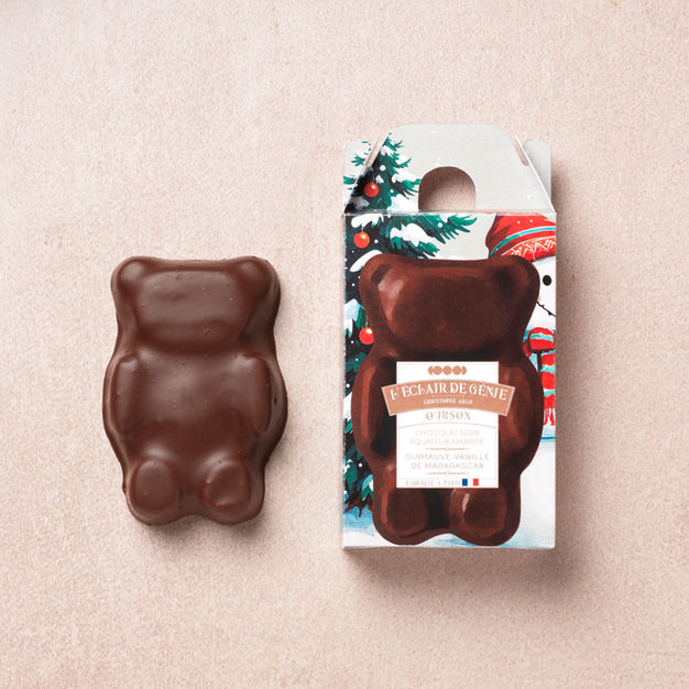 Ourson Guimauve Chocolat Noir Amande Vanille De Madagascar de Noël