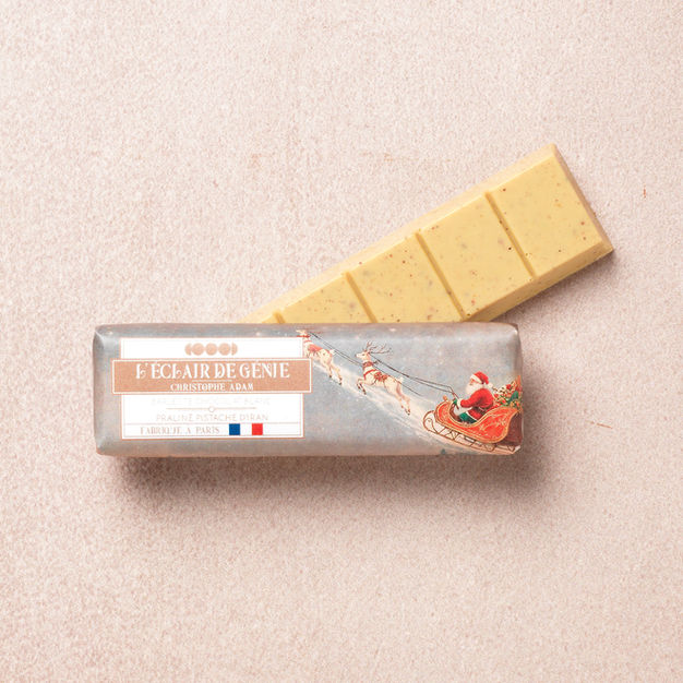 Barlette Chocolat blanc Praliné Pistache d'Iran de Noël