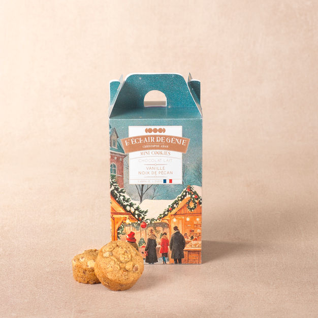 Mini cookies Chocolat Lait Vanille Noix de Pécan de Noël