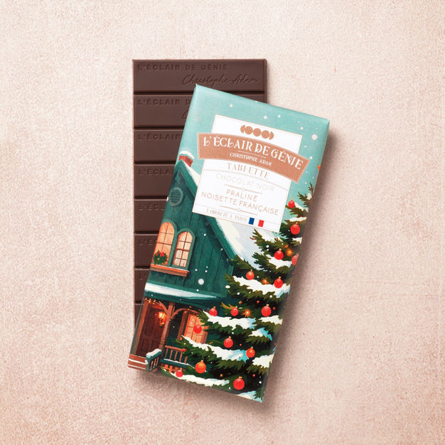 Tablette Chocolat Noir Fourrée Praliné Noisette de Noël