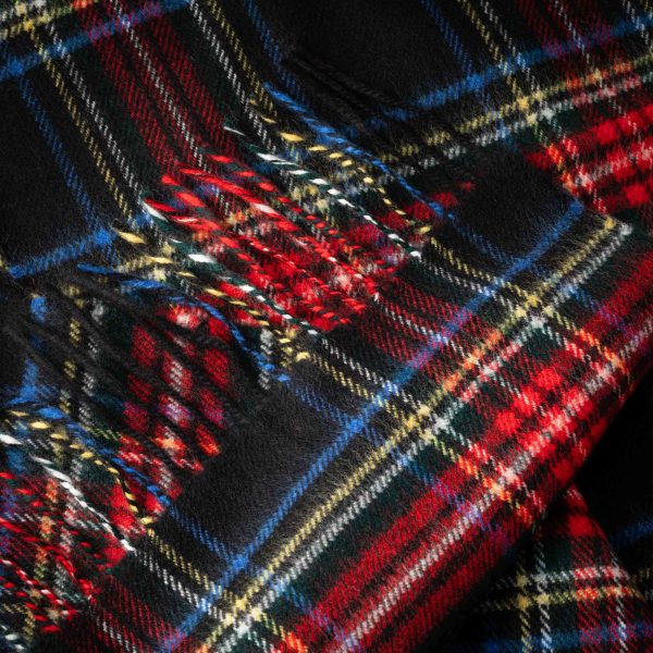 Écharpe Mérinos Tartan Stewart Noir 156 - John Hanly
