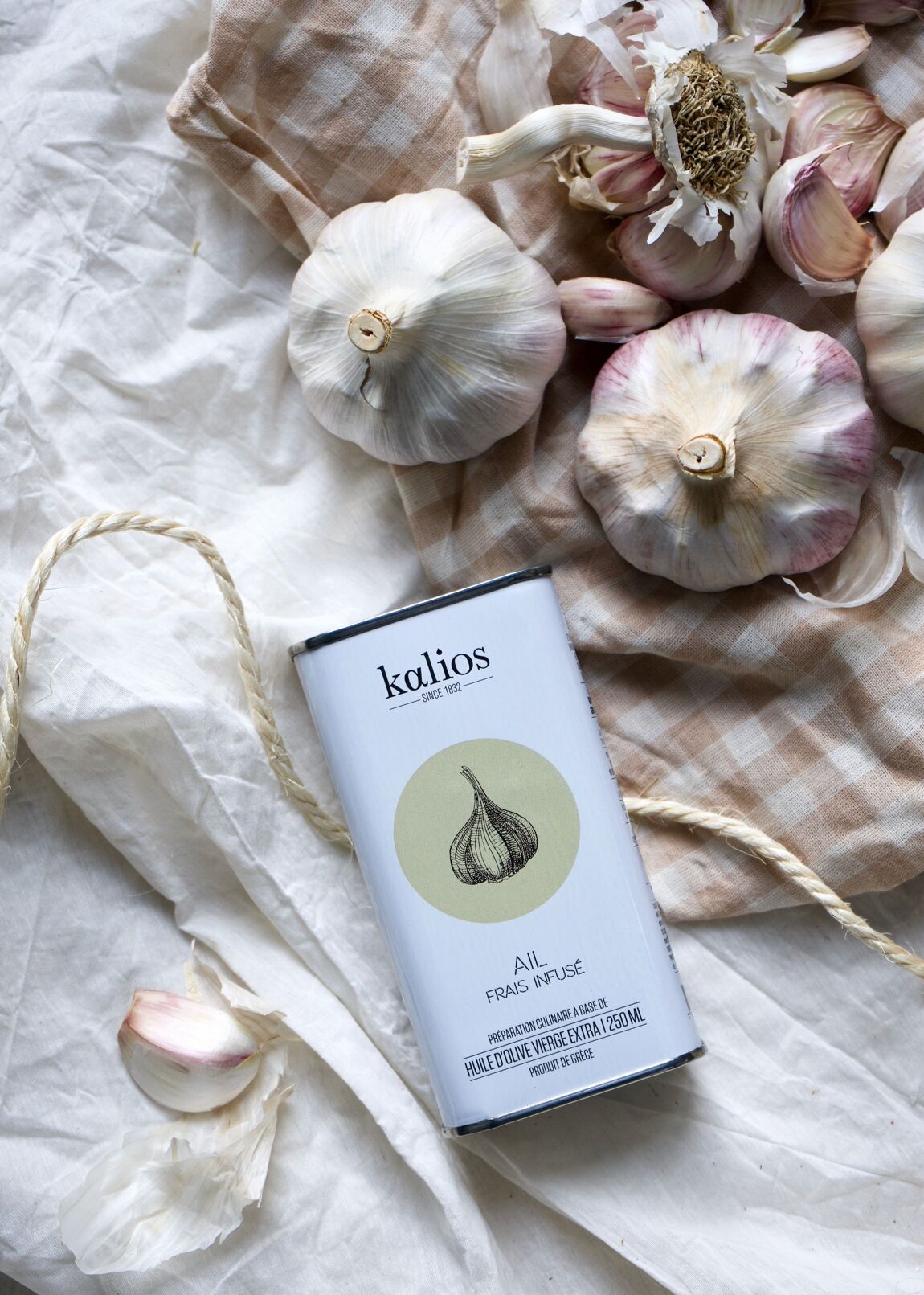 Olive oil infused with fresh garlic