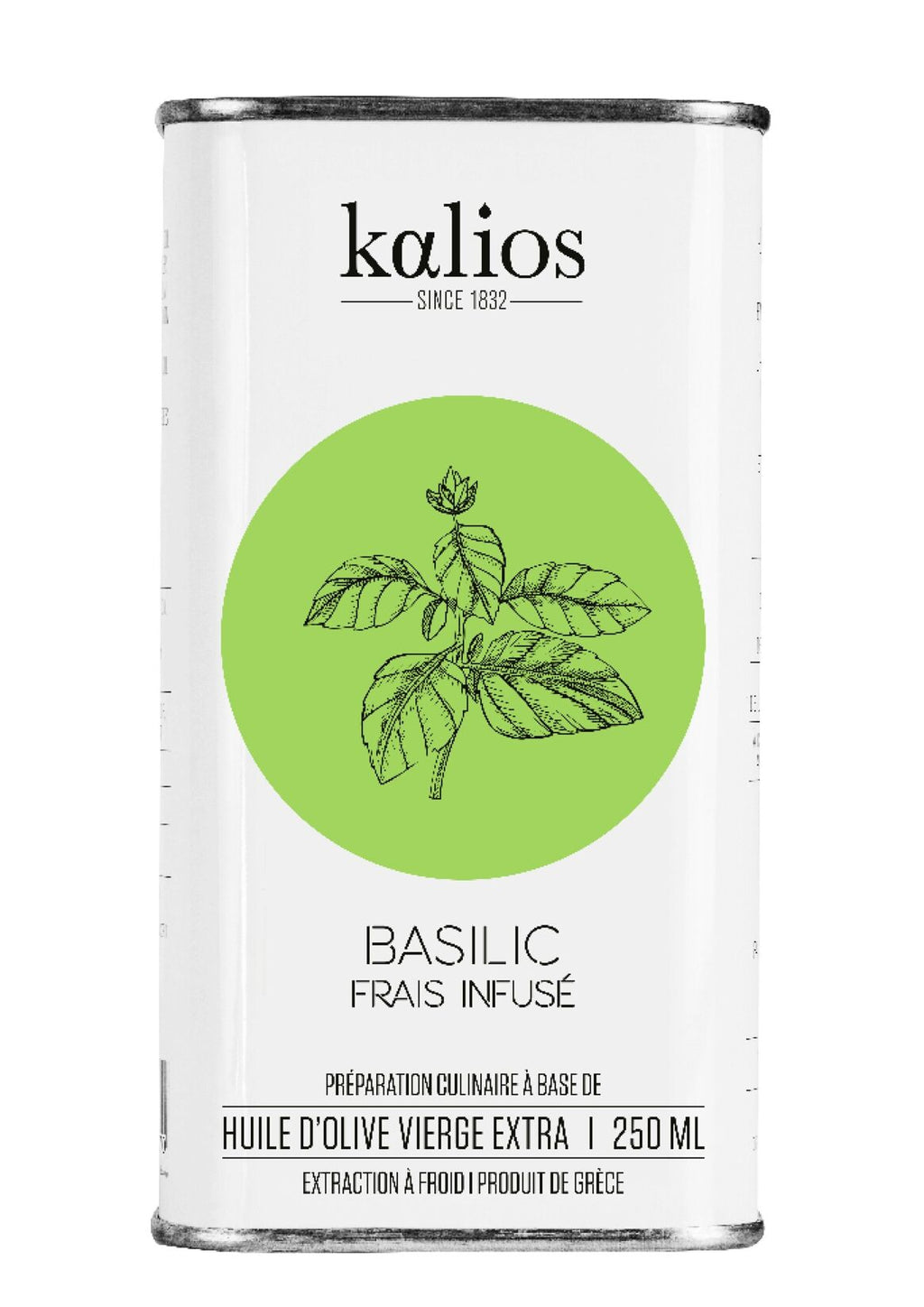 Huile d’olive infusée au basilic frais