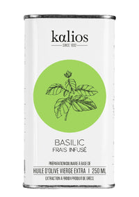 Huile d’olive infusée au basilic frais