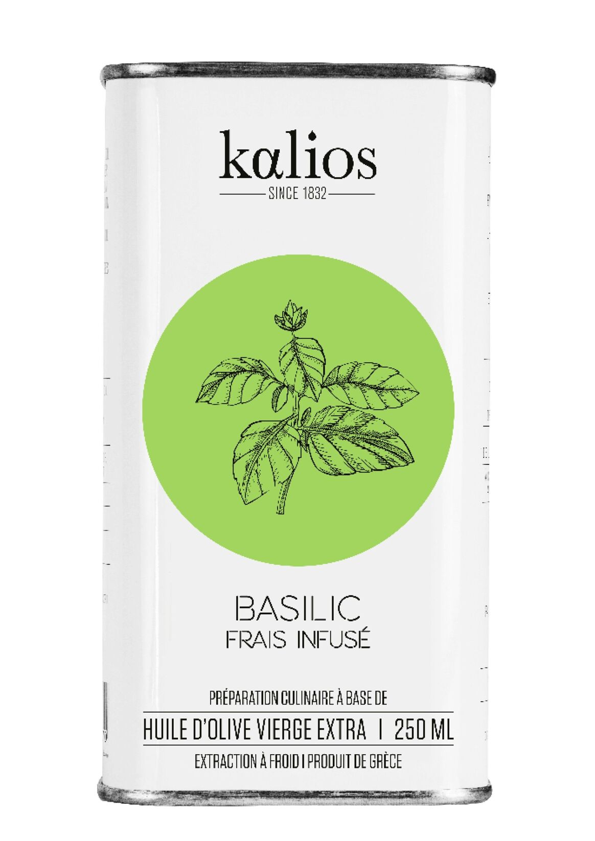 Huile d’olive infusée au basilic frais