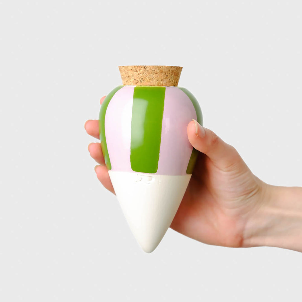 Olla Rayé Vert et Lilas