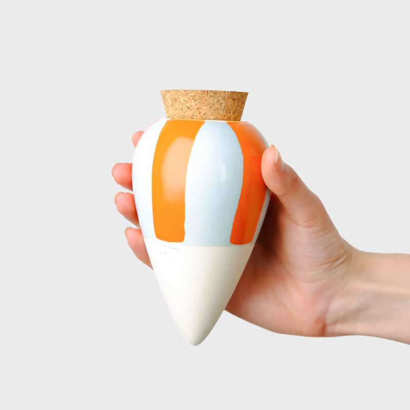 Olla Rayé Orange et Bleu