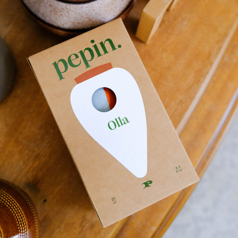 Olla Rayé Orange et Bleu