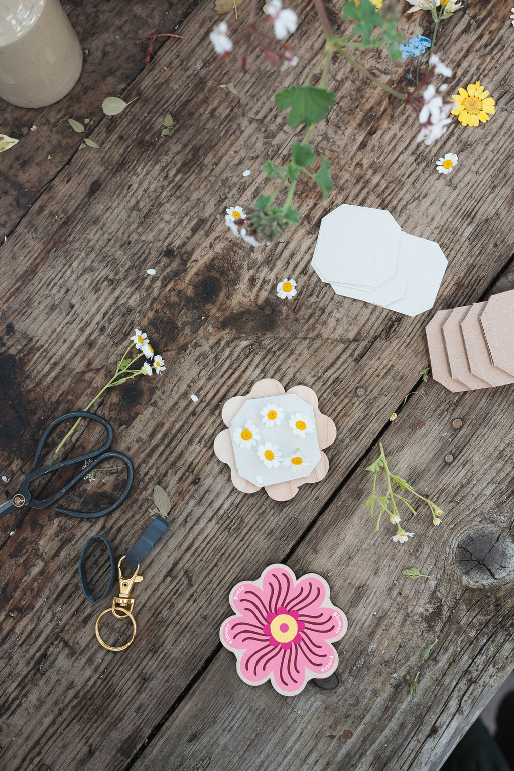 Porte-clé Presse à fleurs
