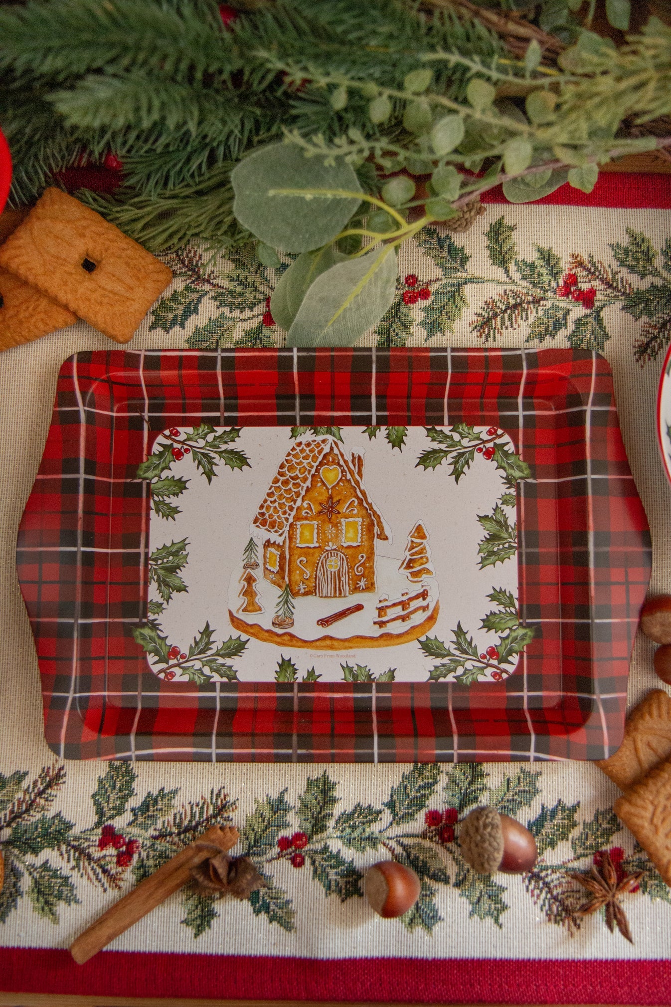 Plateau en métal Maison Pain d'Epices