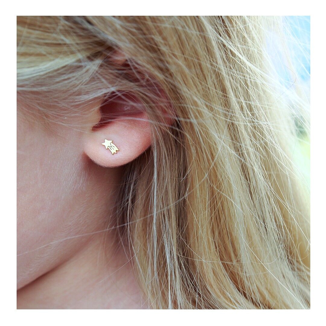 Boucles d'oreilles Lune / Etoile filante