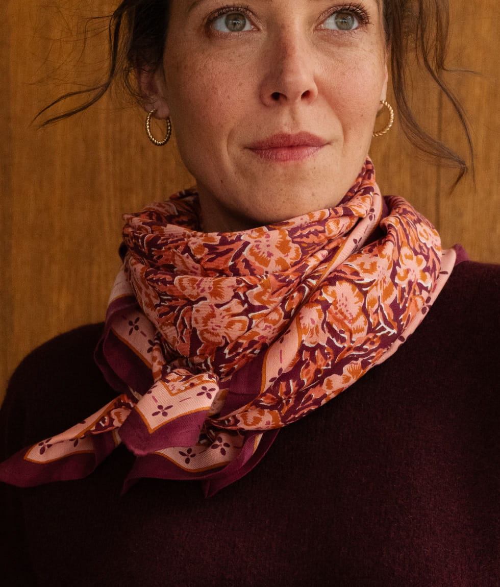 Foulard en coton - Leone Plum