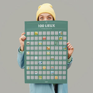 Poster À Gratter 100 Lieux À Visiter Dans Sa Vie