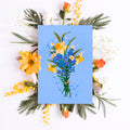 Carte Fleurs Bleu