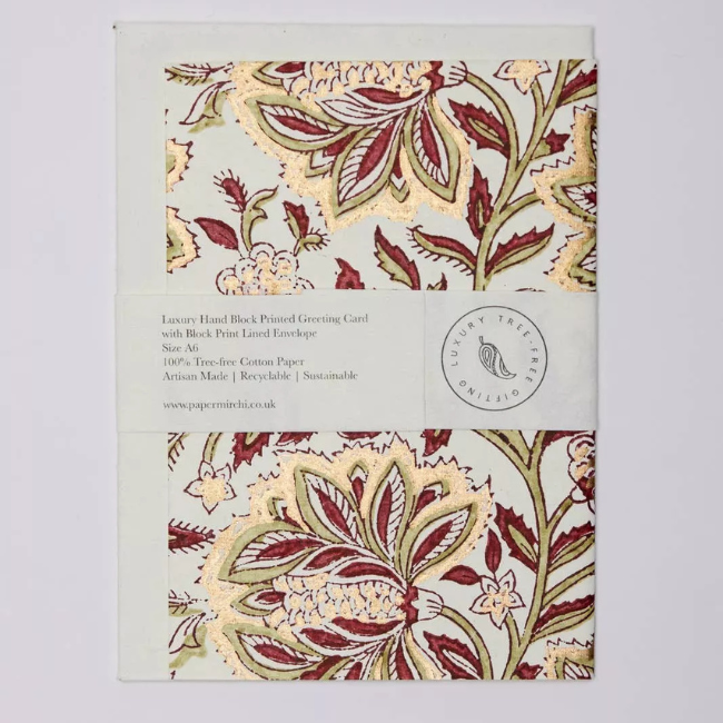 Carte Block Print en coton Dahlia