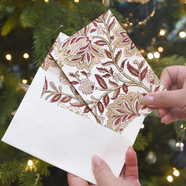 Carte Block Print en coton Dahlia
