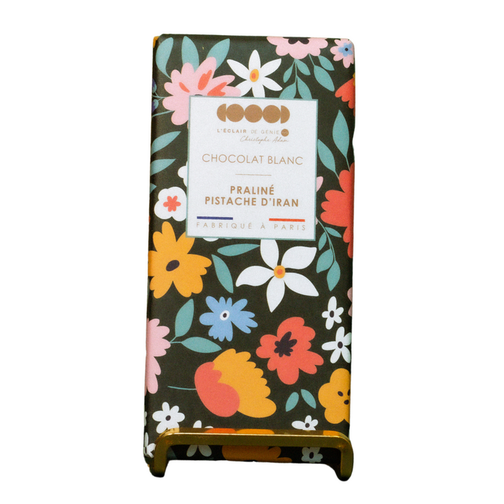 Tablette Chocolat Blanc Praliné Pistache d'Iran