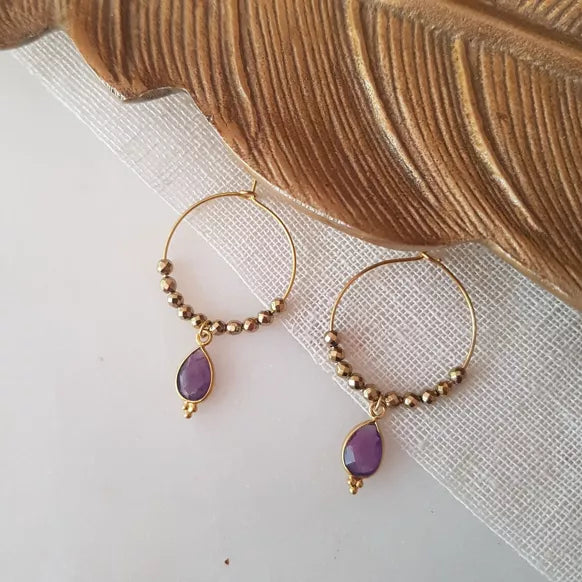 Boucles d'oreilles Améthystes Pipa
