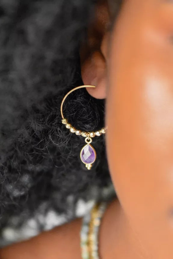 Boucles d'oreilles Améthystes Pipa