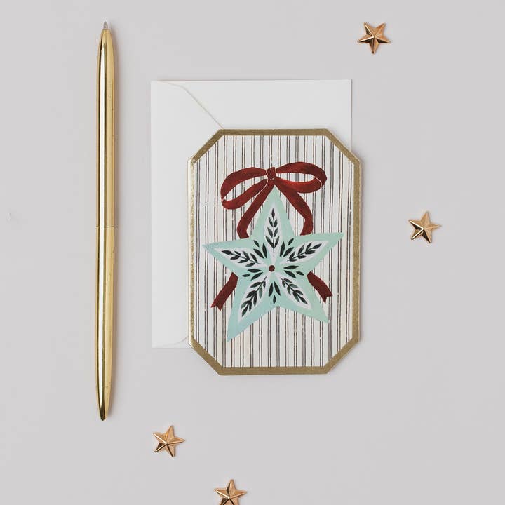 Mini carte Noël étoile ruban