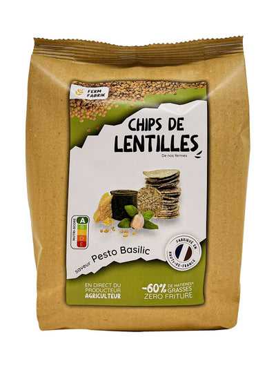 Homemade Farm Lentil Crisps - Basil Pesto Flavor