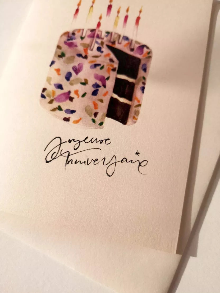 Carte Joyeux anniversaire Gâteau