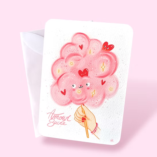 Carte Barbe à Papa Amour Sucré