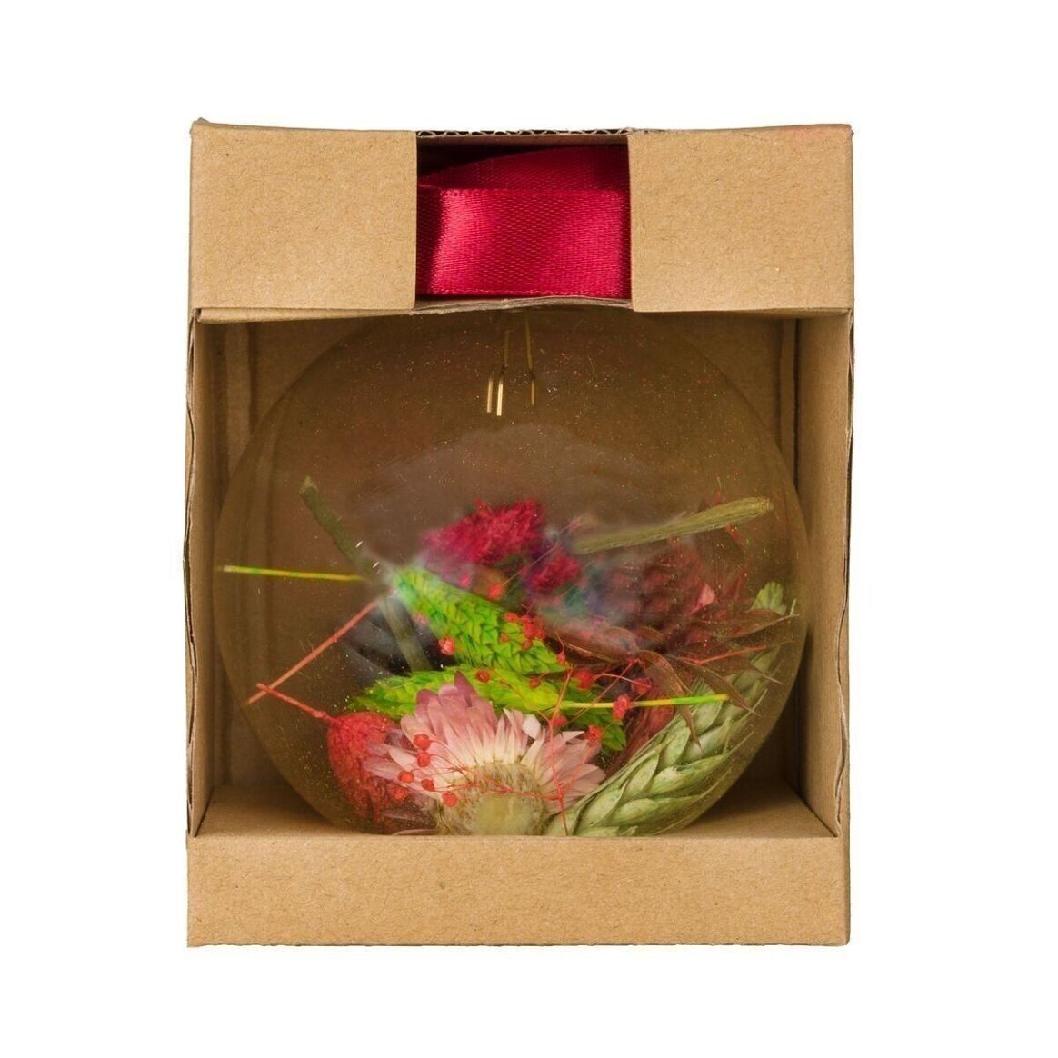 Boule de Noël avec fleurs séchées