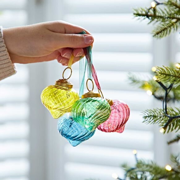 Boule en verre vintage colorée