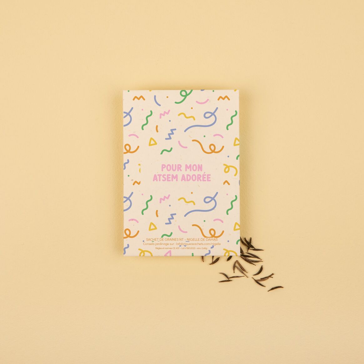 Sachet de graines avec message