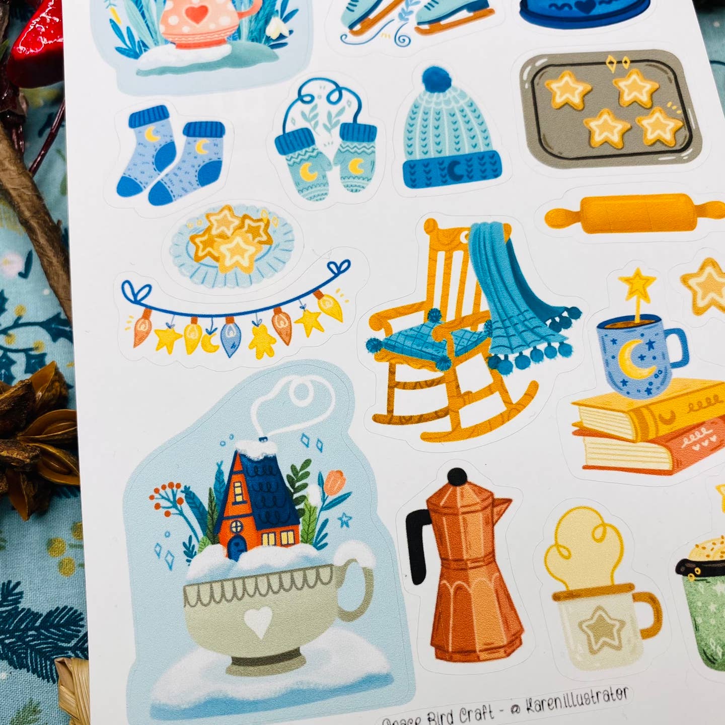 Feuille Stickers Hello Winter