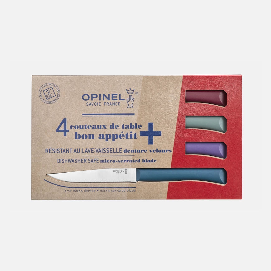 Boite de 4 Couteaux de table - Bon appétit + - Glam - Opinel