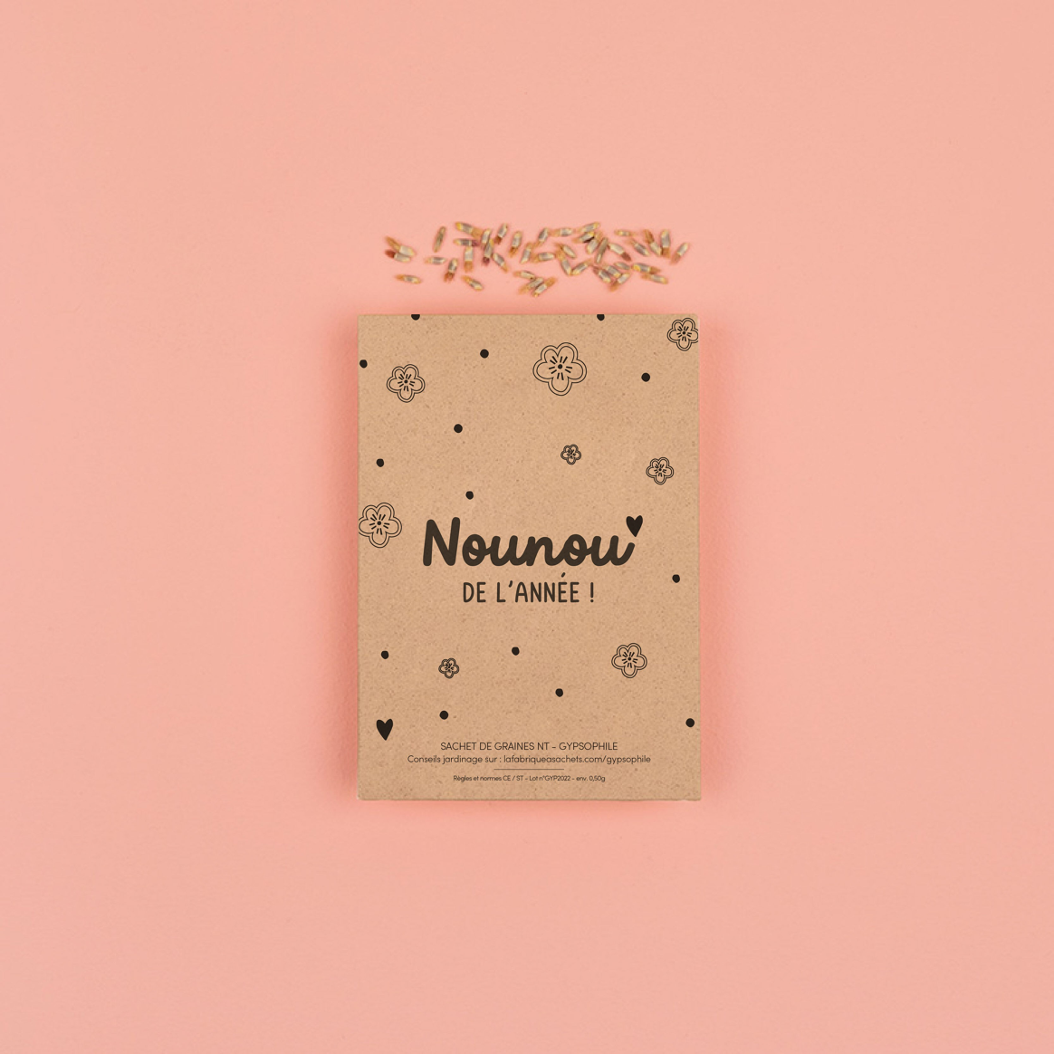 Sachet de graines avec message