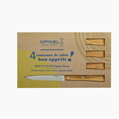 kit couteau de table opinel bois olivier
