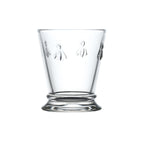 Taza transparente con forma de abeja