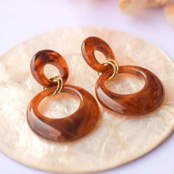 Boucles d'oreilles Brigitte Marron
